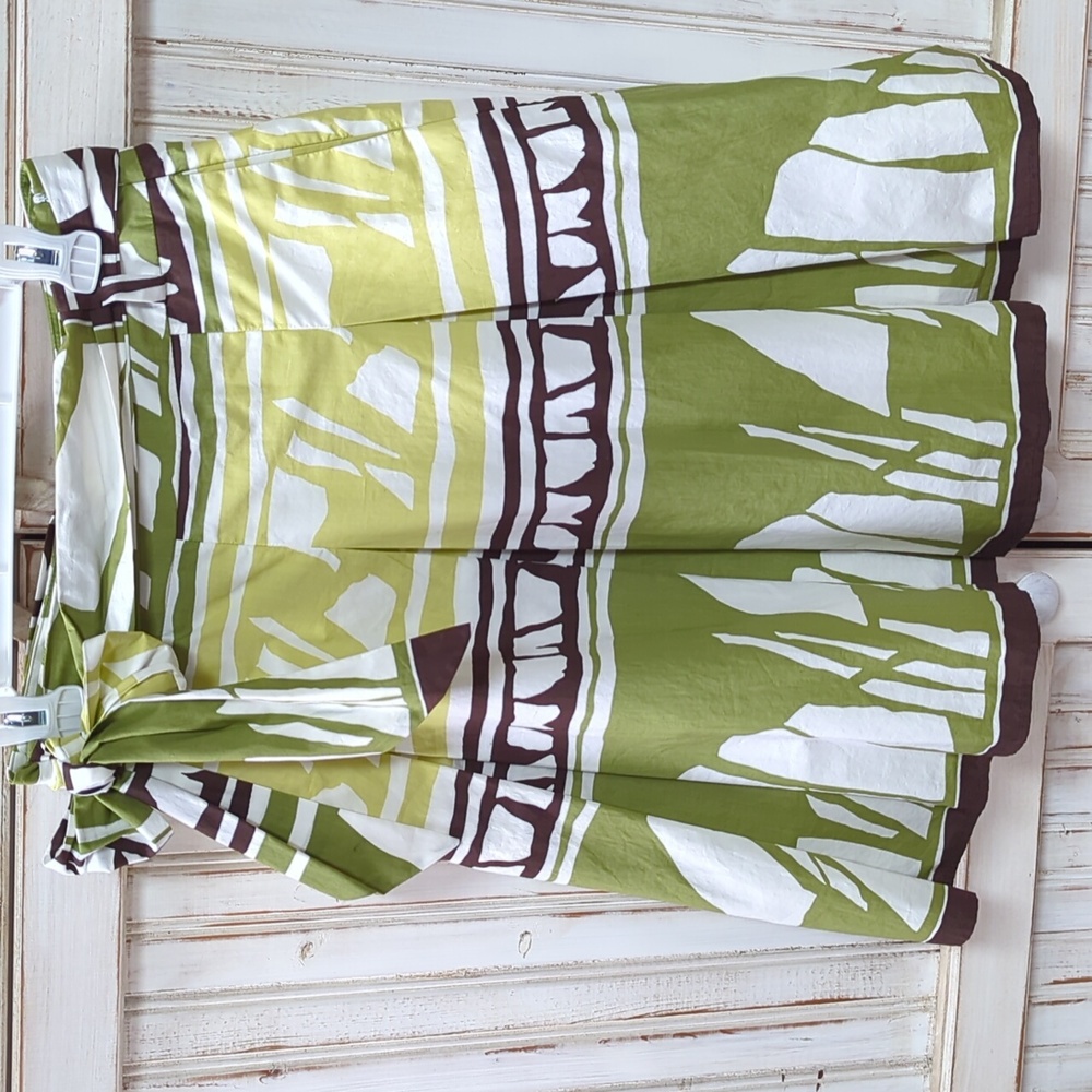 Talbots green and brown shades slightly pleated skirt. Size 6